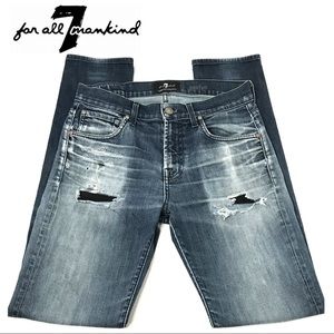 7 FOR ALL MANKIND DISTRESSED STRAIGHT LEG SIZE 30